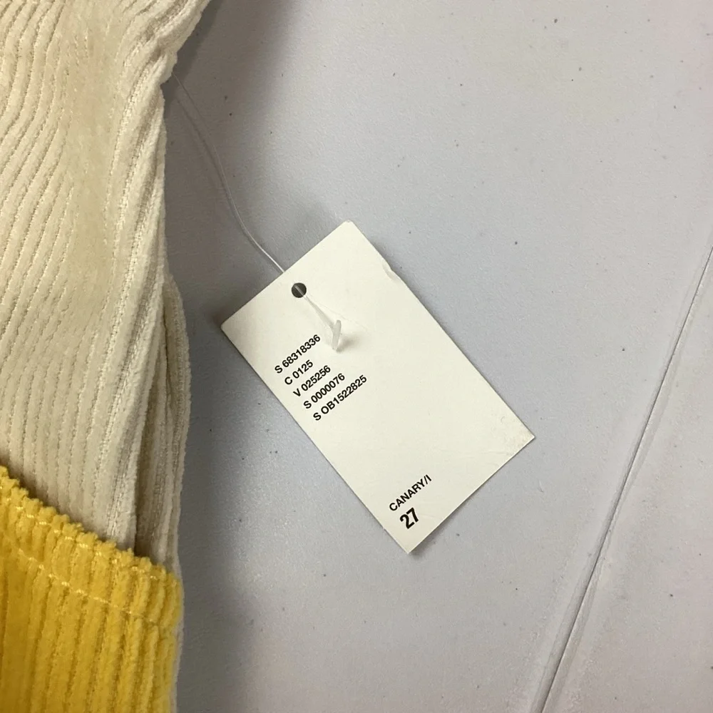 Urban Outfitters Color Block Corduroy Retro Shorts in Yellow Size 27 NEW!